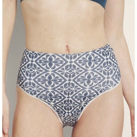 Soma Brief Vanishing Tummy Modern Brief Panty in Geometric Tile Blue Sz XX-Large - Picture 1 of 6